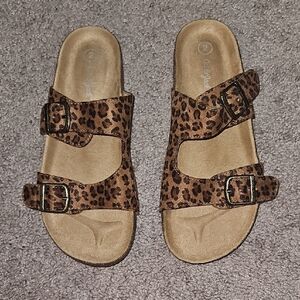 Leopard Print Cat and Jack Sandals